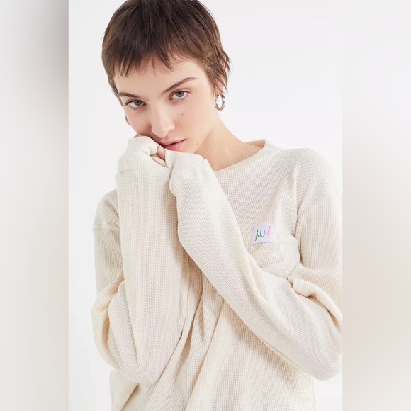 (UO) White waffle cropped long sleeve - Picture 2 of 3